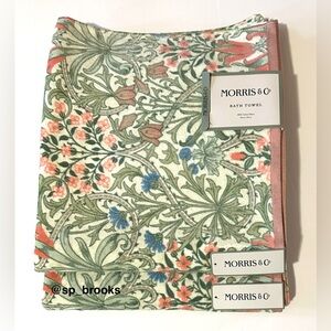 🎁2PC Morris & Co. Bath Towels - Woodland Pattern - 100% Cotton